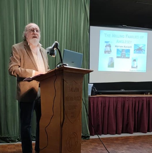 Speaking to Talwrn Archaeology Group (photo: Angharad Bowen-Holmes)